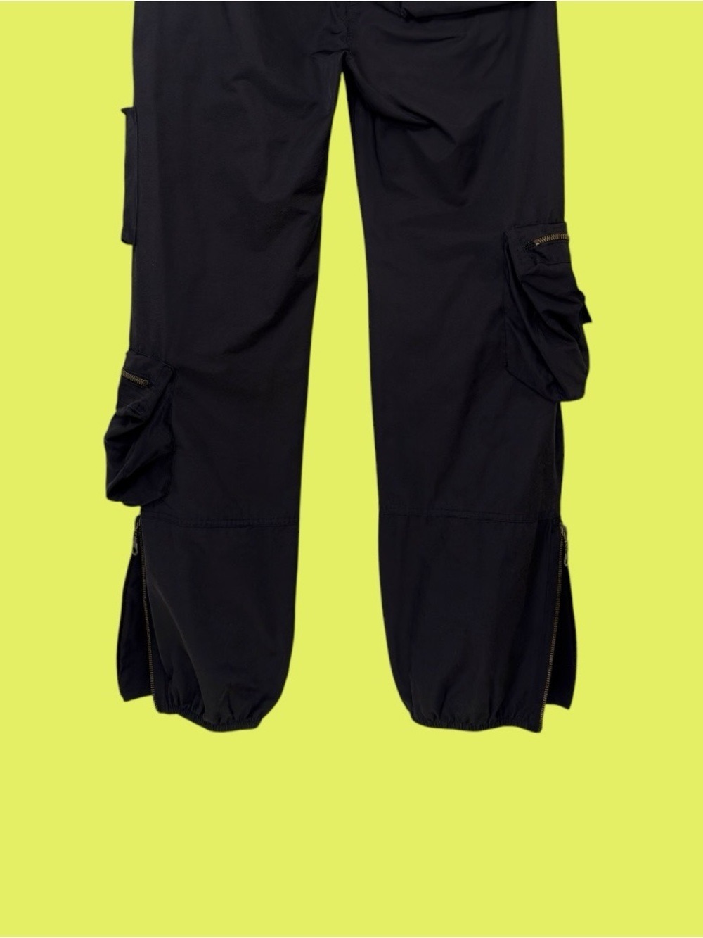 90s Sharagano Black Baggy Cargo Pants S Y2K CyberPunk Techwear Goth Tactical - Picture 8 of 13